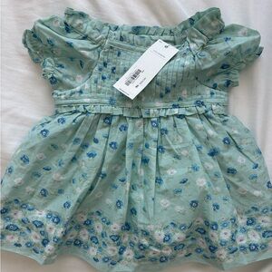 Janie and Jack Mint Blue Floral Dress